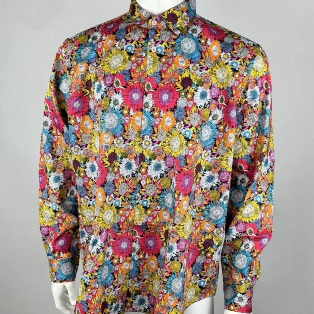 Kalmin Ross Floral Long Sleeve Shirt Mens 2XL NWOT $119 Button-up Multicolor‎